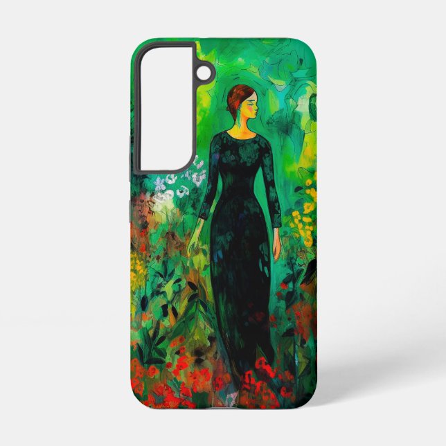 Funda Para Samsung Galaxy Mujer en la hermosa pradera verde (Reverso )
