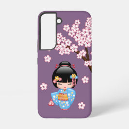 Funda Para Samsung Galaxy S22 Muñeca Maiko Kokeshi - Chica Geisha de Kimono Azul