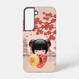 Funda Para Samsung Galaxy S22 Muñeca roja Sakura Kokeshi - Geisha japonesa