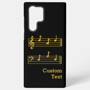 FUNDA PARA SAMSUNG GALAXY S22 ULTRA MÚSICA DE ORO NEGRO NOTA MEJOR BASES DE TEXTO DE P