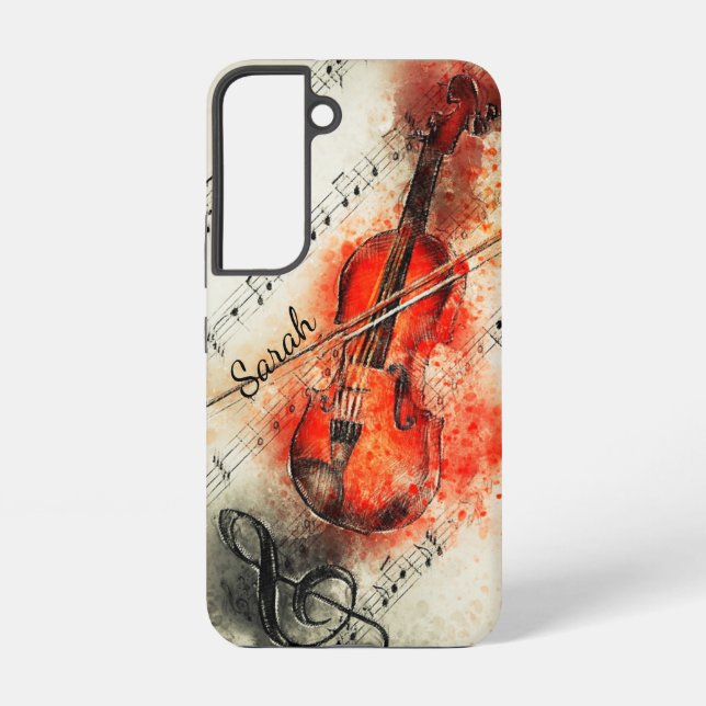 Funda Para Samsung Galaxy Música de violín musical nombre personalizado musi (Reverso )