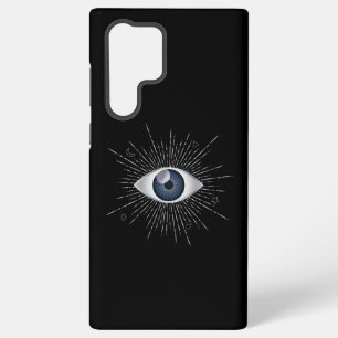 Funda Para Samsung Galaxy S22 Ultra Mystic Silver y Blue Evil Eye Nazar Mati sobre neg