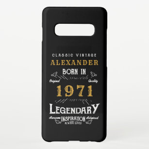 Funda Para Samsung Galaxy S10+ Nacido 50° cumpleaños personalizado, negro vintage