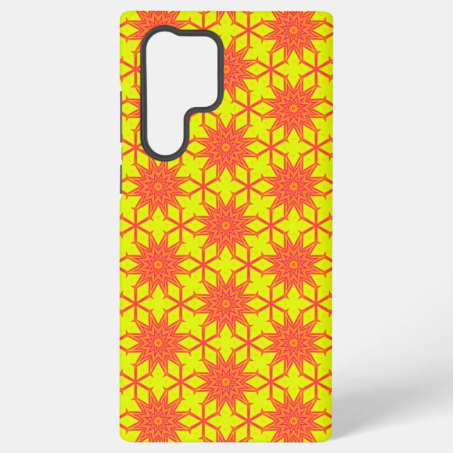 Funda Para Samsung Galaxy Naranja brillante Starburst Flor en amarillo (Reverso )