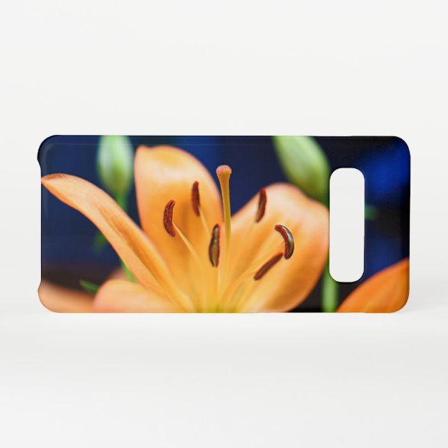 Funda Para Samsung Galaxy Naranja Lilly Flower Blossom (Reverso horizontal)