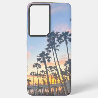 Funda Para Samsung Galaxy S21 Ultra Naranja Sunset en Oceanside California Beach