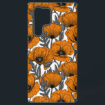 Funda Para Samsung Galaxy S22 Ultra Naranjas de cachorros en blanco<br><div class="desc">Patrón vectorial hecho de amapolas dibujadas a mano.</div>