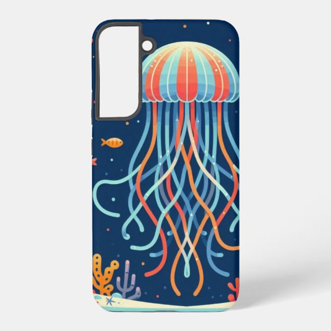 Funda Para Samsung Galaxy náutica/playa/medusas costeras (Reverso )