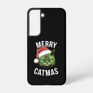 Funda Para Samsung Galaxy S22 Navidades de Amantes del Gato de Merry Catmas dive
