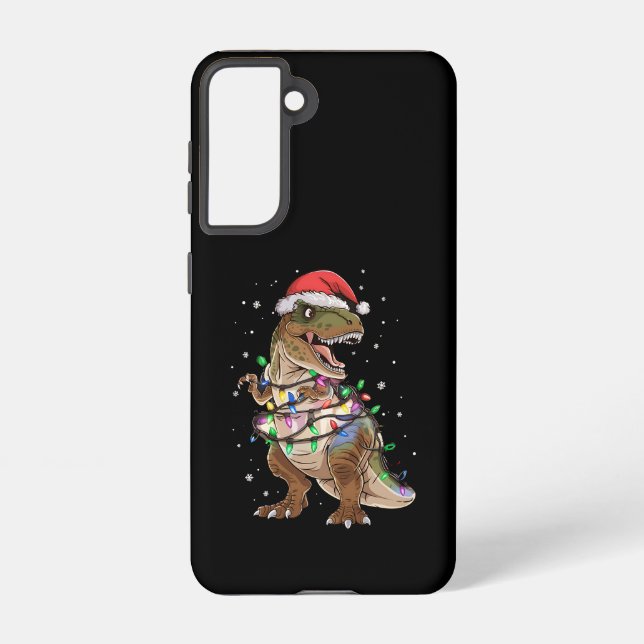 Funda Para Samsung Galaxy Navidades de árbol T-rex de dinosaurios Sweater Xm (Reverso )