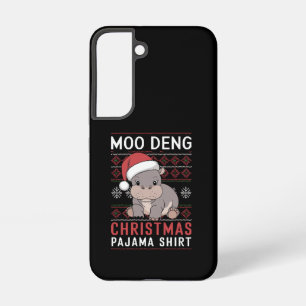Funda Para Samsung Galaxy S22 Navidades de Moo Deng Familia Pajama