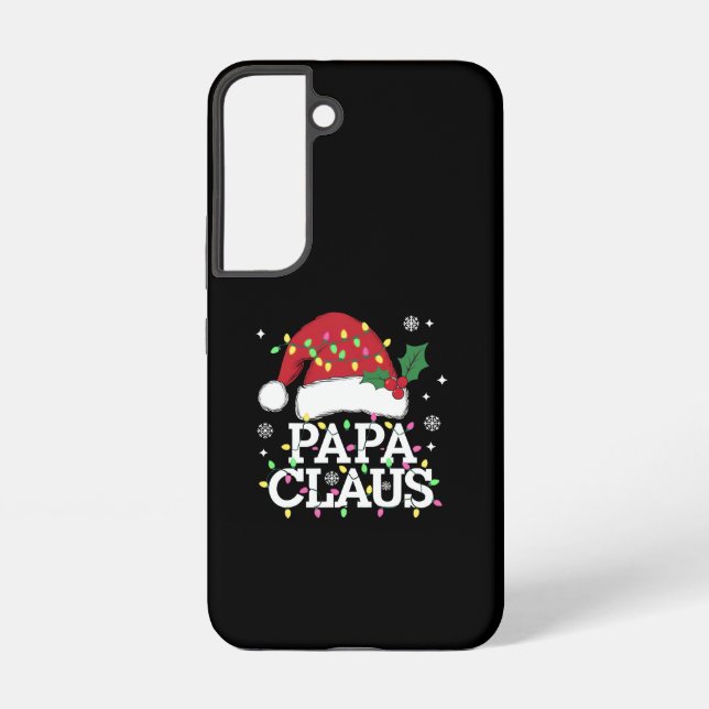 Funda Para Samsung Galaxy Navidades de Papa Claus alumbran a la familia Paja (Reverso )