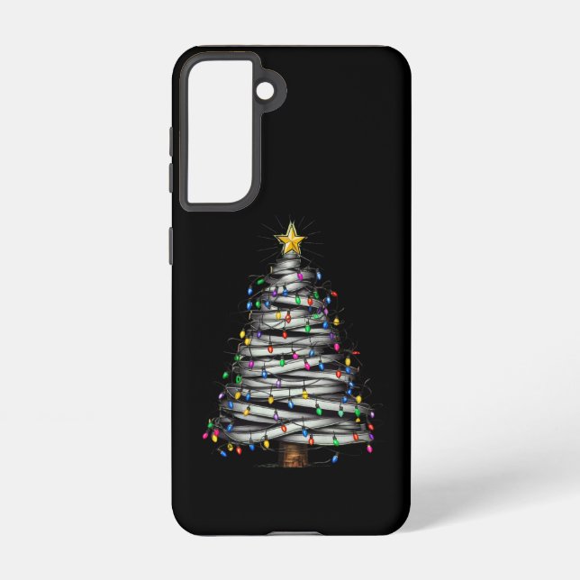Funda Para Samsung Galaxy Navidades de vacaciones de árbol ligero (Reverso )