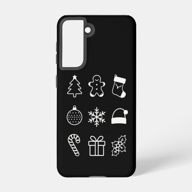 Funda Para Samsung Galaxy Navidades Doodle Gingerbread Tree Candy Xmas (Reverso )