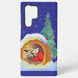 Funda Para Samsung Galaxy S22 Ultra Navidades erizo y árbol de Navidad