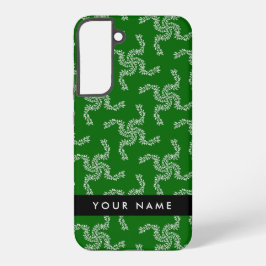 Funda Para Samsung Galaxy S22+ Navidades Garland, Green, Your name, Personalize