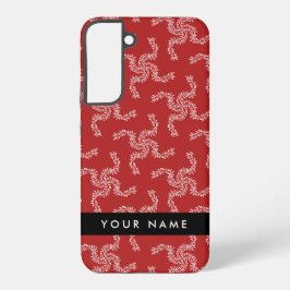 Funda Para Samsung Galaxy S22+ Navidades Garland, Red, Tu nombre, Personalizar