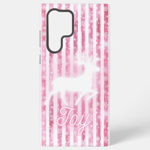 Funda Para Samsung Galaxy S22 Ultra Navidades rosas y blancos disfrutan reno