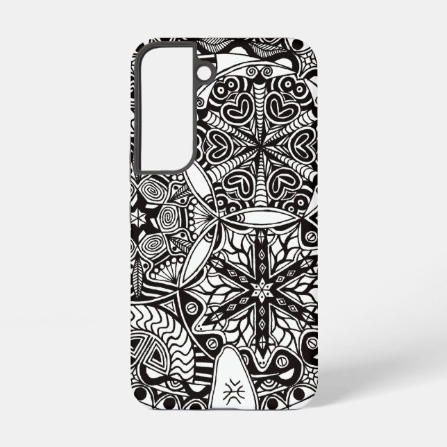 Funda Para Samsung Galaxy "Nebulosas Doradas" (monocromo) (Reverso )