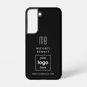 Funda Para Samsung Galaxy S22 Negocio de Logo Personalizado Negro Moderno