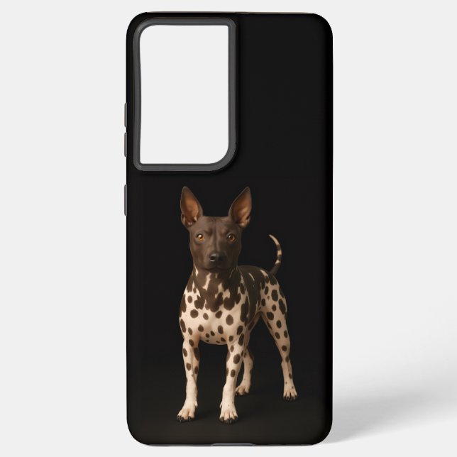 Funda Para Samsung Galaxy Negro 4 Luxe Galaxy S21 Plus, Terrier sin pelo (Reverso )