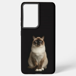 Funda Para Samsung Galaxy S21 Ultra Negro 4 Luxe Galaxy S21 Ultra, Gato Birmano