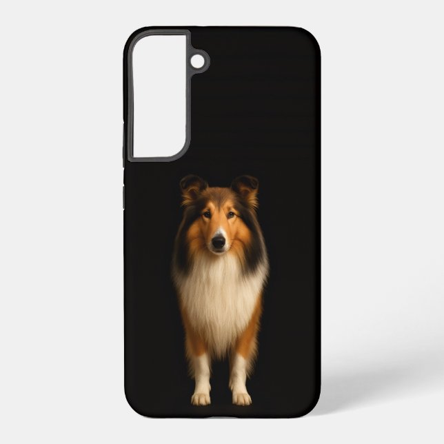 Funda Para Samsung Galaxy Negro 4 Luxe Galaxy S22 Plus, Perro Collie Leal (Reverso )