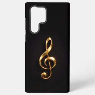 Funda Para Samsung Galaxy S22 Ultra Negro 4 Luxe Galaxy S22 Ultra, Treble Clef Dorado