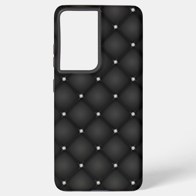Funda Para Samsung Galaxy Negro de lujo con diamante americano (Reverso )