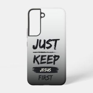Funda Para Samsung Galaxy S22 Negro Sólo mantener a Jesús primero