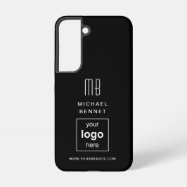 Funda Para Samsung Galaxy S22 Negros modernos de logotipo de Personalizado