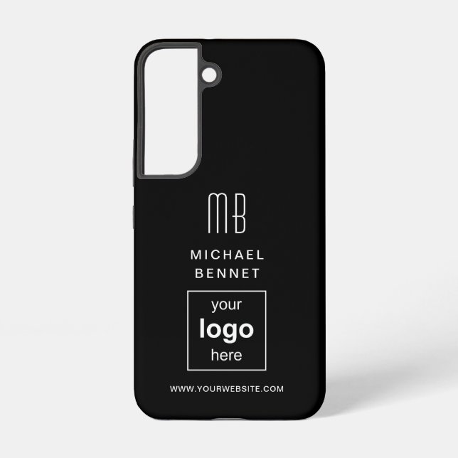 Funda Para Samsung Galaxy Negros modernos de logotipo de Personalizado (Reverso )