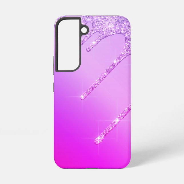 Funda Para Samsung Galaxy Neon Purple Pink Purpurina Sparkle (Reverso )