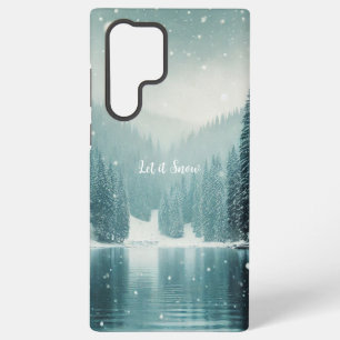 Funda Para Samsung Galaxy S22 Ultra Nieve en invierno, lago de montaña