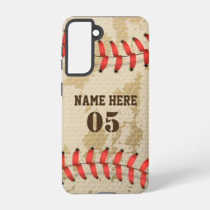 Funda Para Samsung Galaxy S21 Nombre de béisbol vintage personalizado número ret