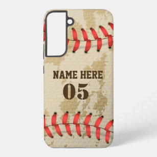 Funda Para Samsung Galaxy S22+ Nombre de béisbol vintage personalizado número ret