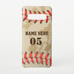 Funda Para Samsung Galaxy S10 Nombre de béisbol vintage personalizado número ret