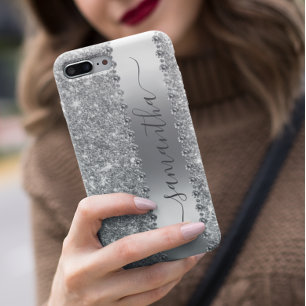 Funda Para Samsung Galaxy S22 Ultra Nombre de Caligrafía con Brillo de Diamantes en Ro