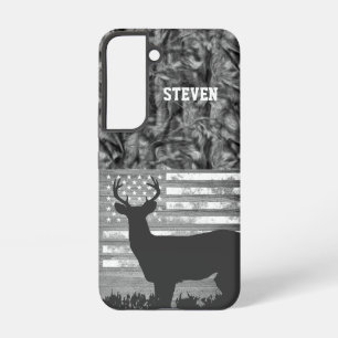 Funda Para Samsung Galaxy S22 Nombre de caza de ciervos con camuflaje Bandera de