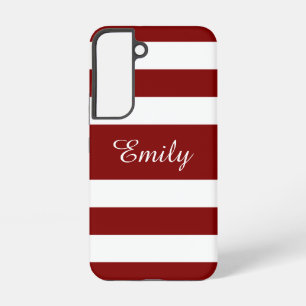Funda Para Samsung Galaxy S22 Nombre de franjas rojas modernas