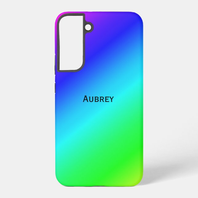 Funda Para Samsung Galaxy Nombre de la combinación diagonal azul a verde (Reverso )