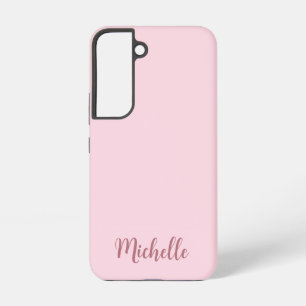 Funda Para Samsung Galaxy S22 Nombre de monograma de guión de oro rosa personali