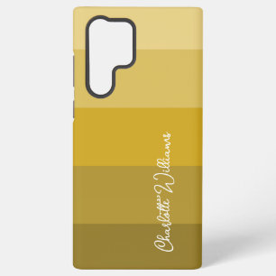 FUNDA PARA SAMSUNG GALAXY S22 ULTRA NOMBRE DE PATRÓN DE LÍNEA DE TIRA DE COLOR ORO AMA