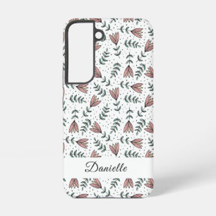 Funda Para Samsung Galaxy S22 Nombre de Patrón Floral Rosa Elegante