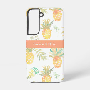 Funda Para Samsung Galaxy S22 Nombre de patrón tropical de piña linda