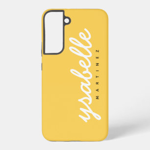 Funda Para Samsung Galaxy S22+ Nombre de secuencia de negrita simple amarillo mos