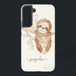 Funda Para Samsung Galaxy S22  Nombre del guión del guión del árbol del boho del<br><div class="desc">Esta elegante jirafa fue bellamente capturada en acuarela por la artista y diseñadora con licencia internacional Audrey Jeanne Roberts. El diseño se completa con un follaje seco en tierra y una flor de margarita. Puede cambiar el color de fondo si lo desea. Copyright.</div>
