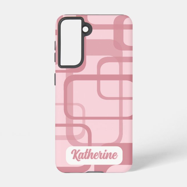 Funda Para Samsung Galaxy Nombre del patrón abstracto de Pink 60's 70 (Reverso )