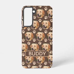 Funda Para Samsung Galaxy S21 Nombre del perro del patrón fotográfico Mascota pe