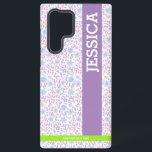 Funda Para Samsung Galaxy S22 Ultra Nombre floral personalizado Funda de Samsung<br><div class="desc">Mantén tu teléfono Samsung protegido y elegante con este funda floral personalizado que incluye tu nombre en un diseño moderno. Personalizar fácilmente con tus detalles, elige entre diferentes modelos de Samsung y tipos de fundas, y crea un aspecto que es único suyo. Durable, ligero y funcional, este funda personalizado es...</div>